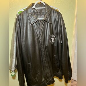 Men's Vintage Raiders Black Leather Jacket